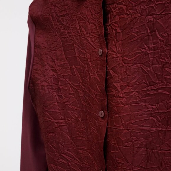 Carven Burgundy Wrinkle-Textured Blouse - Picture 9 of 12